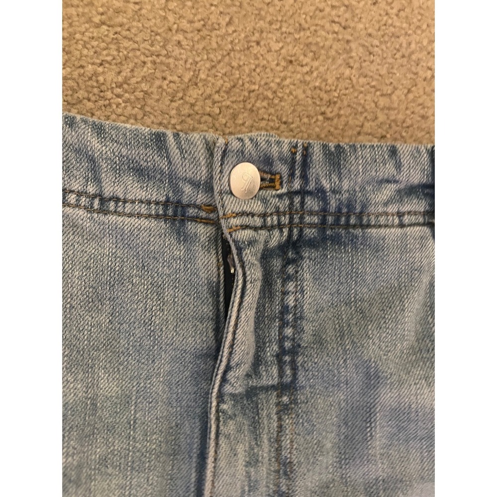 PILCRO Anthropologie The Adi Wide Leg Cropped‎ Jeans Light Wash Chewed Hem- 32 - Picture 8 of 13